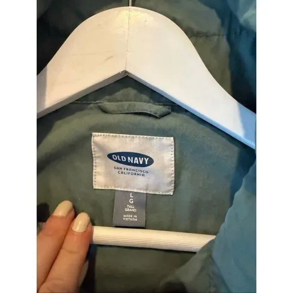 Old Navy green twill field jacket size large - Picture 5 of 8
